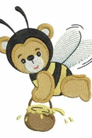 Bumblebee Bear Embroidery Design Super Sale