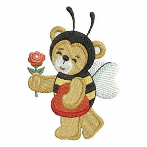 Bumblebee Valentine Bear Embroidery Design Deal