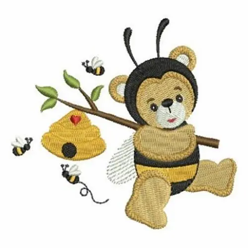 Beehive Bumblebee Bears Embroidery Design Latest