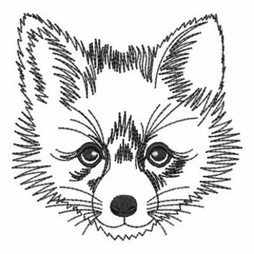 Hot Picks Raccoon Head Outline Embroidery Design