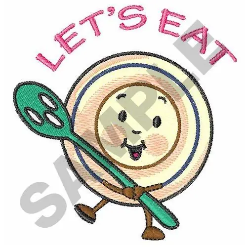 LETS EAT Embroidery Design Low Price