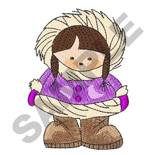 Free Shipping ESKIMO GIRL Embroidery Design