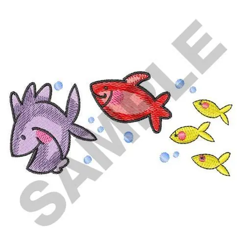 Free Shipping FISH SWIMMING Embroidery Design