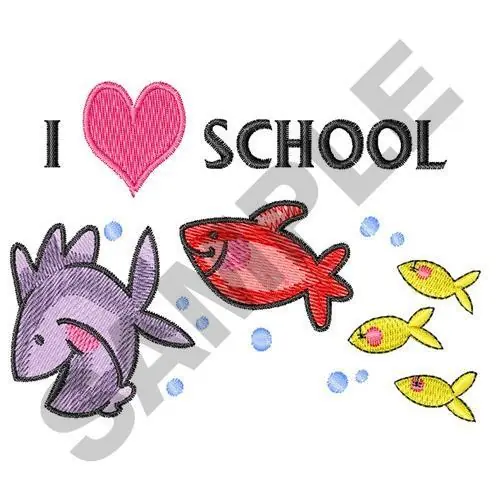 I HEART SCHOOL Embroidery Design Express Delivery