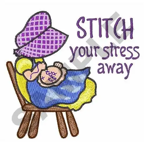 STITCH YOUR STRESS AWAY Embroidery Design Direct From Manufacturer