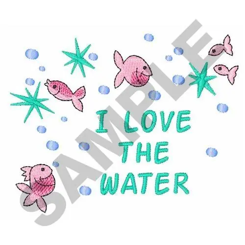 I LOVE THE WATER Embroidery Design Special Discount