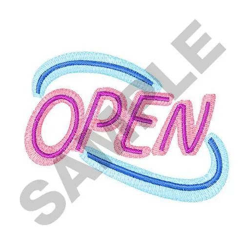 NEON OPEN SIGN Embroidery Design Limited Edition