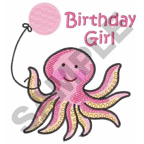 BIRTHDAY GIRL Embroidery Design Premium
