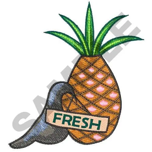 FRESH PINEAPPLE Embroidery Design Direct From Factory