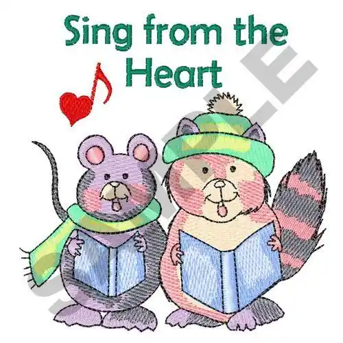 SING FROM THE HEART Embroidery Design Limited Offer