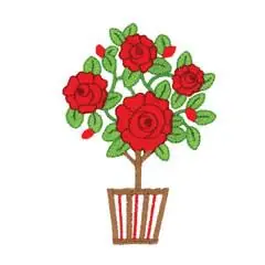 FLOWERS IN A POT Embroidery Design Limited Time