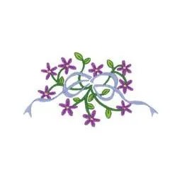 FLOWERS AND RIBBON Embroidery Design Original