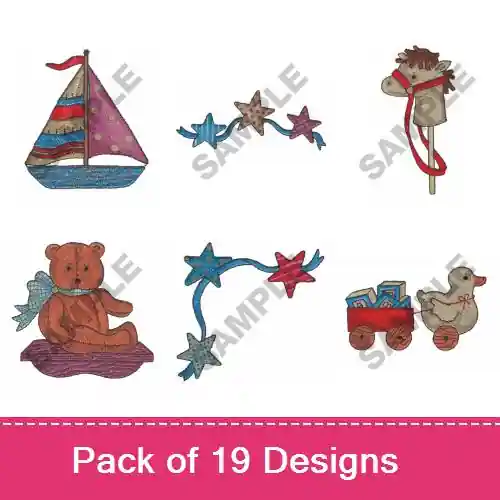 Budget ANTIQUE TOYS I Embroidery design pack by Great Notions, Embroidery Packs on EmbroideryDesigns.com
