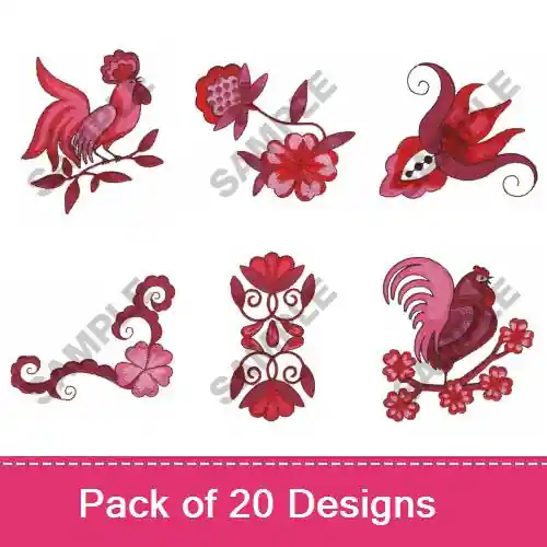 Exclusive SHADES OF RED Embroidery design pack by Great Notions, Embroidery Packs on EmbroideryDesigns.com
