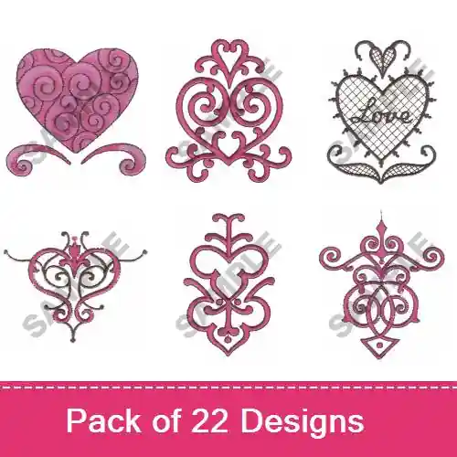 ROMANCE Embroidery design pack by Great Notions, Embroidery Packs on EmbroideryDesigns.com Express Delivery