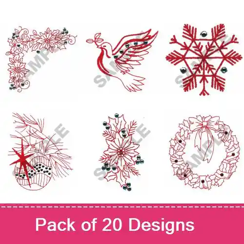 CHRISTMAS CRYSTALS GLITZ Embroidery design pack by Great Notions, Embroidery Packs on EmbroideryDesigns.com High Quality