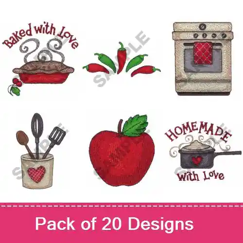 KITCHEN BEARS Embroidery design pack by Great Notions, Embroidery Packs on EmbroideryDesigns.com Price Cut