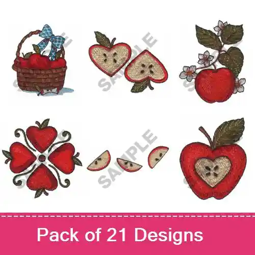 Instant Buy APPLES II Embroidery design pack by Great Notions, Embroidery Packs on EmbroideryDesigns.com