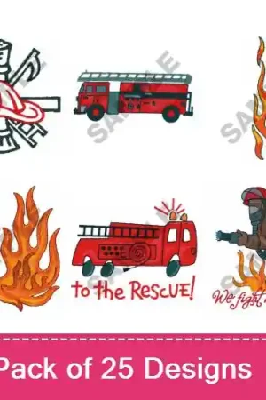 Affordable FIRE & RESCUE Embroidery design pack by Great Notions, Embroidery Packs on EmbroideryDesigns.com