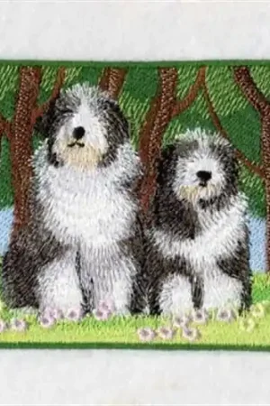Bearded Collies Embroidery Design Factory Price