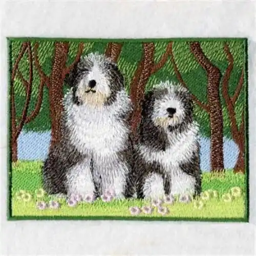 Bearded Collies Embroidery Design Factory Price
