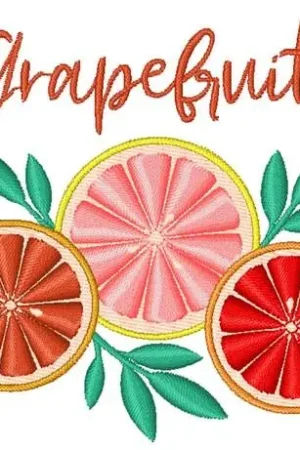 Summer Grapefruit Slices Embroidery Design Buy Today