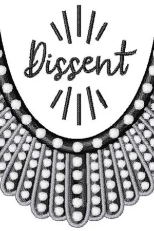 Last Chance RBG Ruth Necklace Dissent Collar Embroidery Design