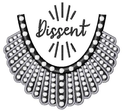 Last Chance RBG Ruth Necklace Dissent Collar Embroidery Design