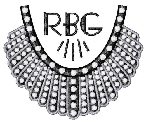 Crafted RBG Ruth Necklace Dissent Collar Embroidery Design