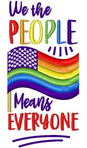 American Pride Rainbow Flag Embroidery Design Popular