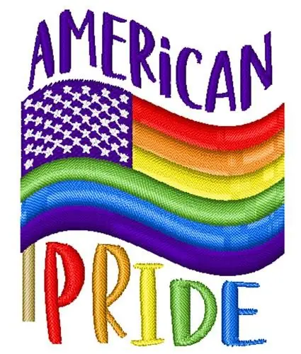 American Pride Rainbow Flag Embroidery Design Express Delivery