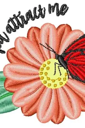 Genuine Monarch Butterfly Flower Embroidery Design