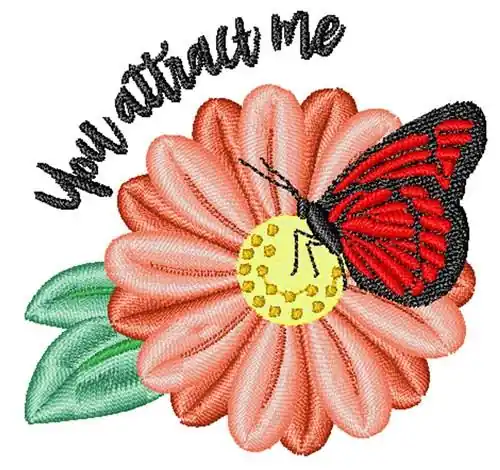 Genuine Monarch Butterfly Flower Embroidery Design