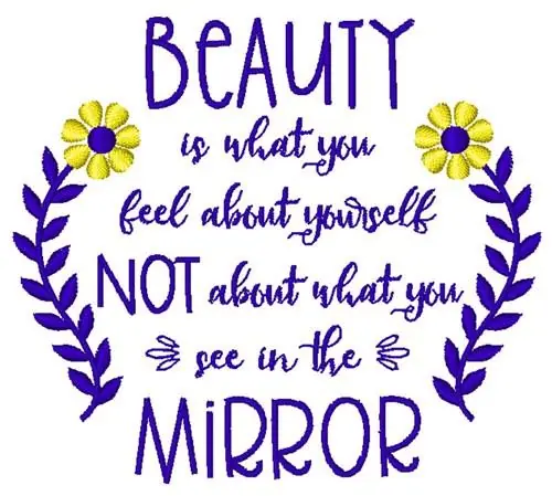 Beauty Is what You Feel About Yourself Floral Laurel Embroidery Design Special Discount