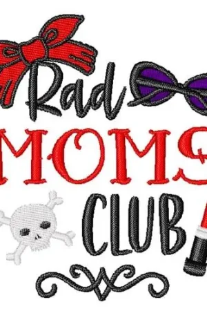 Grab Now Cool Bad Moms Club Sunglasses Lipstick Embroidery Design