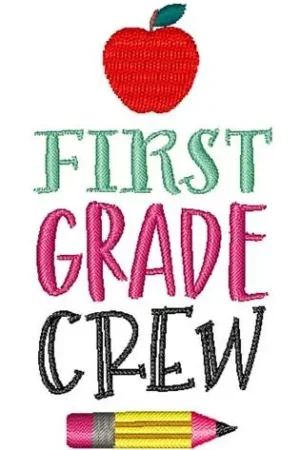 Red Apple School Pencil Kinder Garten Embroidery Design Mega Sale
