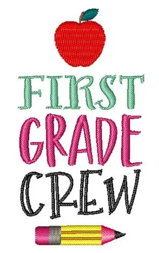 Red Apple School Pencil Kinder Garten Embroidery Design Mega Sale