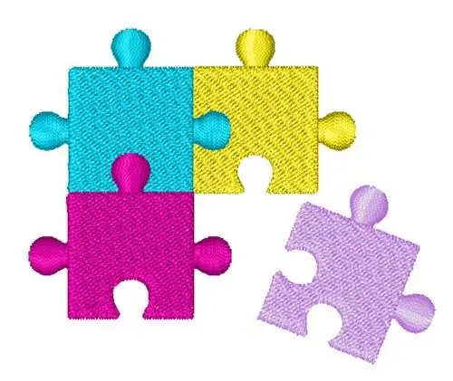 Colorful Jigsaw Puzzle Embroidery Design Direct From Factory
