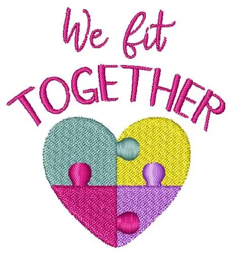 New Arrival Colorful Heart Jigsaw Puzzle Embroidery Design