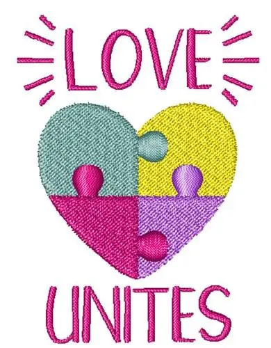 Free Returns Colorful Heart Jigsaw Puzzle Embroidery Design