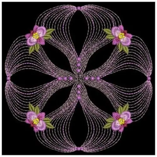 Grab Now Floral Enticement Quilt Embroidery Design