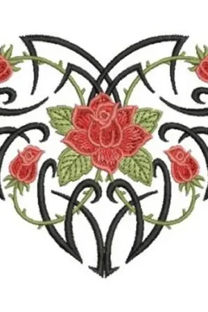 Buy Today Tribal Rose Heart Embroidery Design