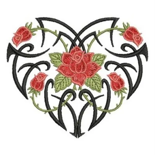 Buy Today Tribal Rose Heart Embroidery Design