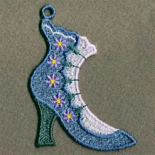 No Minimum Order FSL Floral Boot Embroidery Design