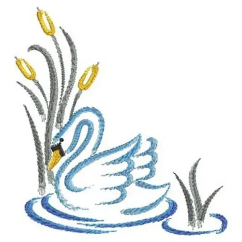 Fan Favorite Brush Painting Swan Embroidery Design