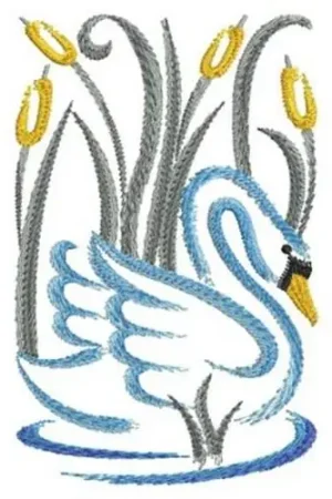 Brush Painting Swan Embroidery Design Trusted Brand