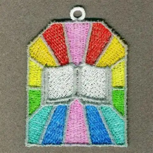 Free Returns FSL Stained Glass Bible Embroidery Design
