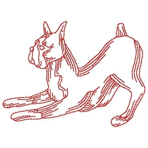 Flash Sale Redwork Boxer Embroidery Design