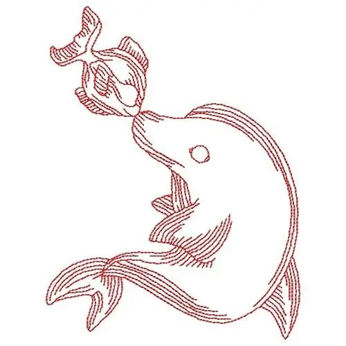 Redwork Dolphin Embroidery Design Big Sale