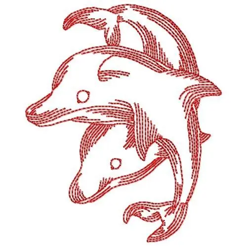 Budget Redwork Dolphins Embroidery Design